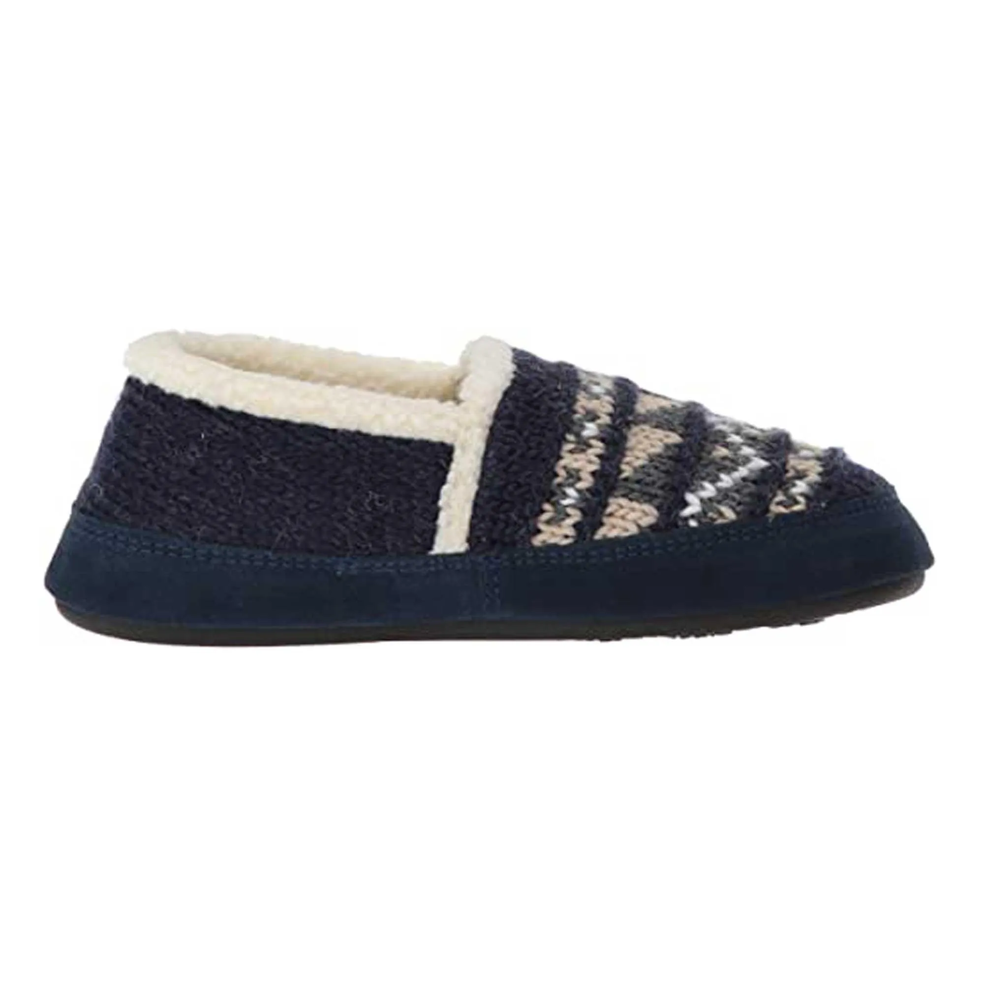 Acorn Women's Moc Slippers - Knit Uppers Cozy, Nordic Blue, Medium | A18605NOBWM