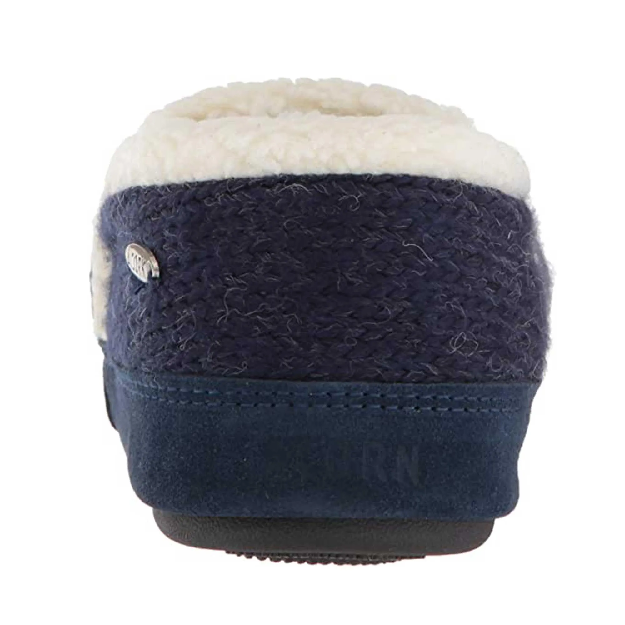 Acorn Women's Moc Slippers - Knit Uppers Cozy, Nordic Blue, Medium | A18605NOBWM