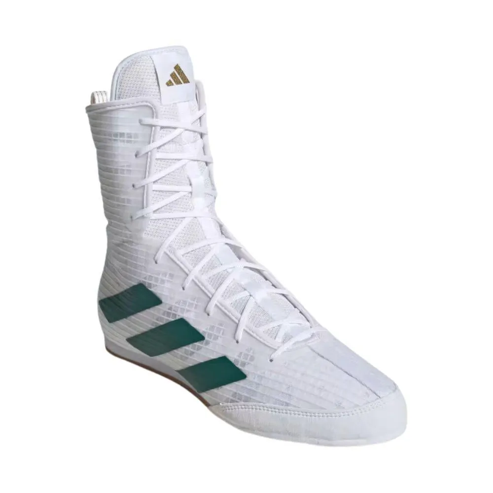 Adidas Box Hog 4 Boxing Boots - White/Green
