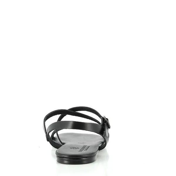 Antichi Romani 258 Nero Black Slingback Sandals