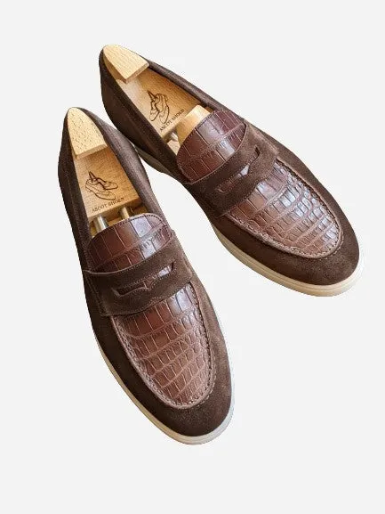 Ascot Sunseeker - Brown Crocodile & Suede