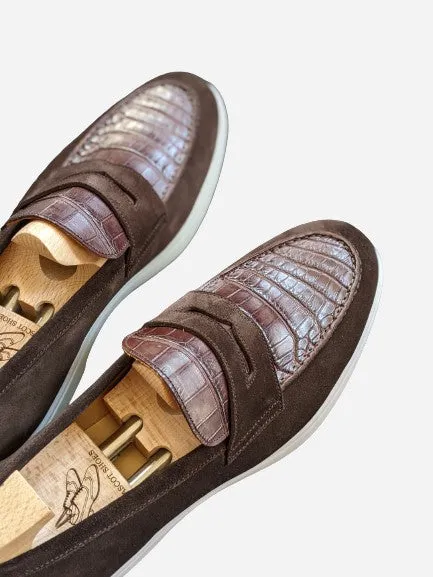 Ascot Sunseeker - Brown Crocodile & Suede