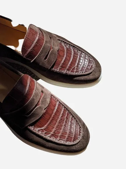 Ascot Sunseeker - Brown Crocodile & Suede
