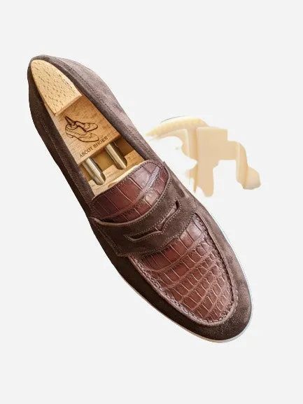 Ascot Sunseeker - Brown Crocodile & Suede