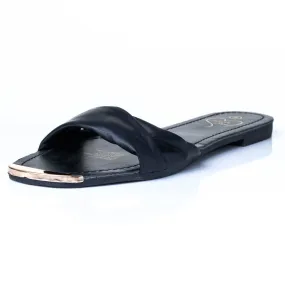 Black Toe Trim Sandals