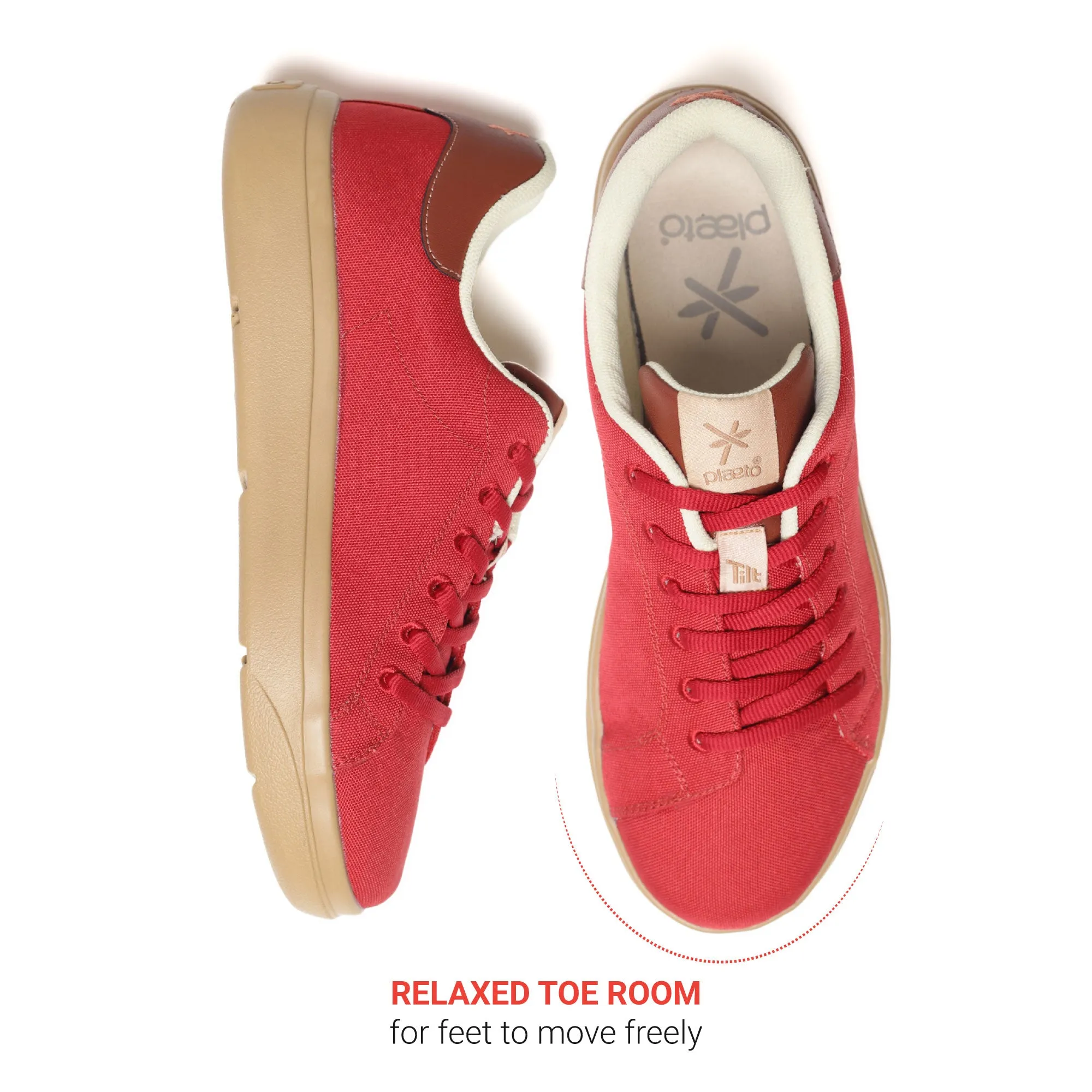 Classic Sneakers for Women - Red / Honey