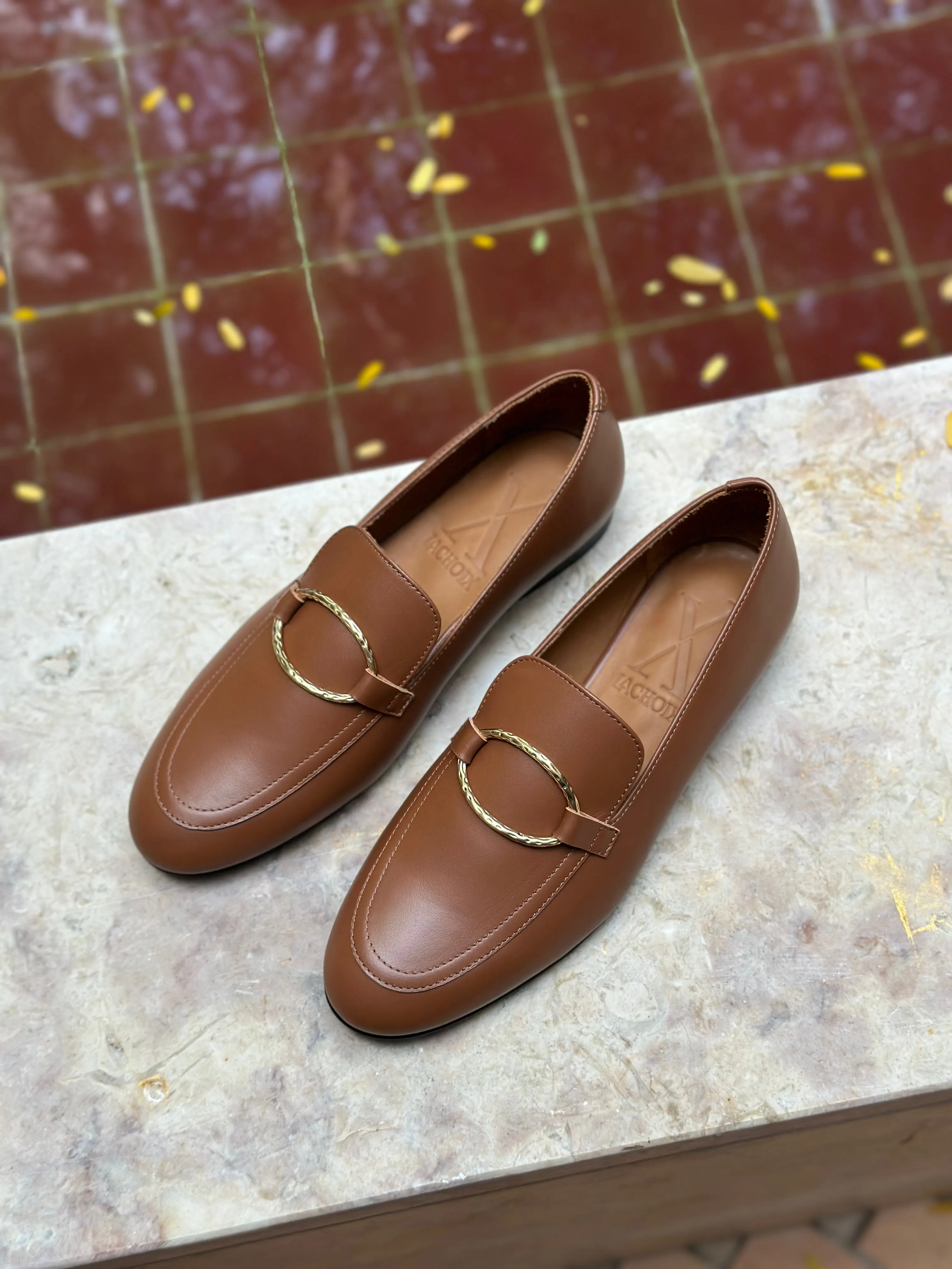 Cognac Tomboy Chic Loafers