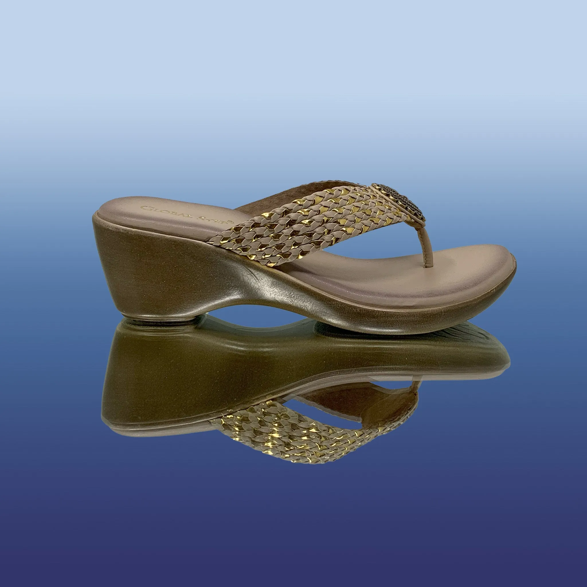 Elegant Beige Wedge Sandals