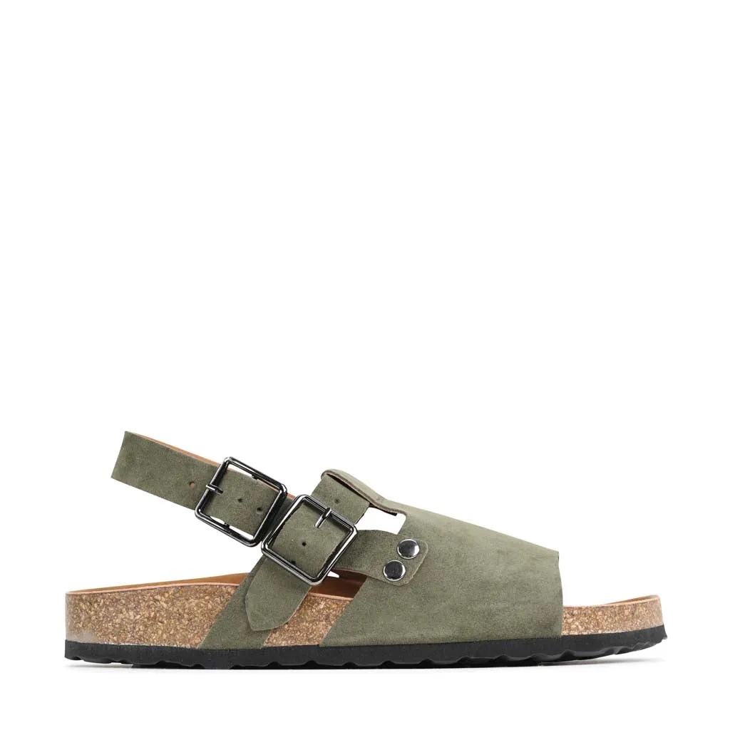 GIANN CROSSOVER STRAP SANDALS LEATHER