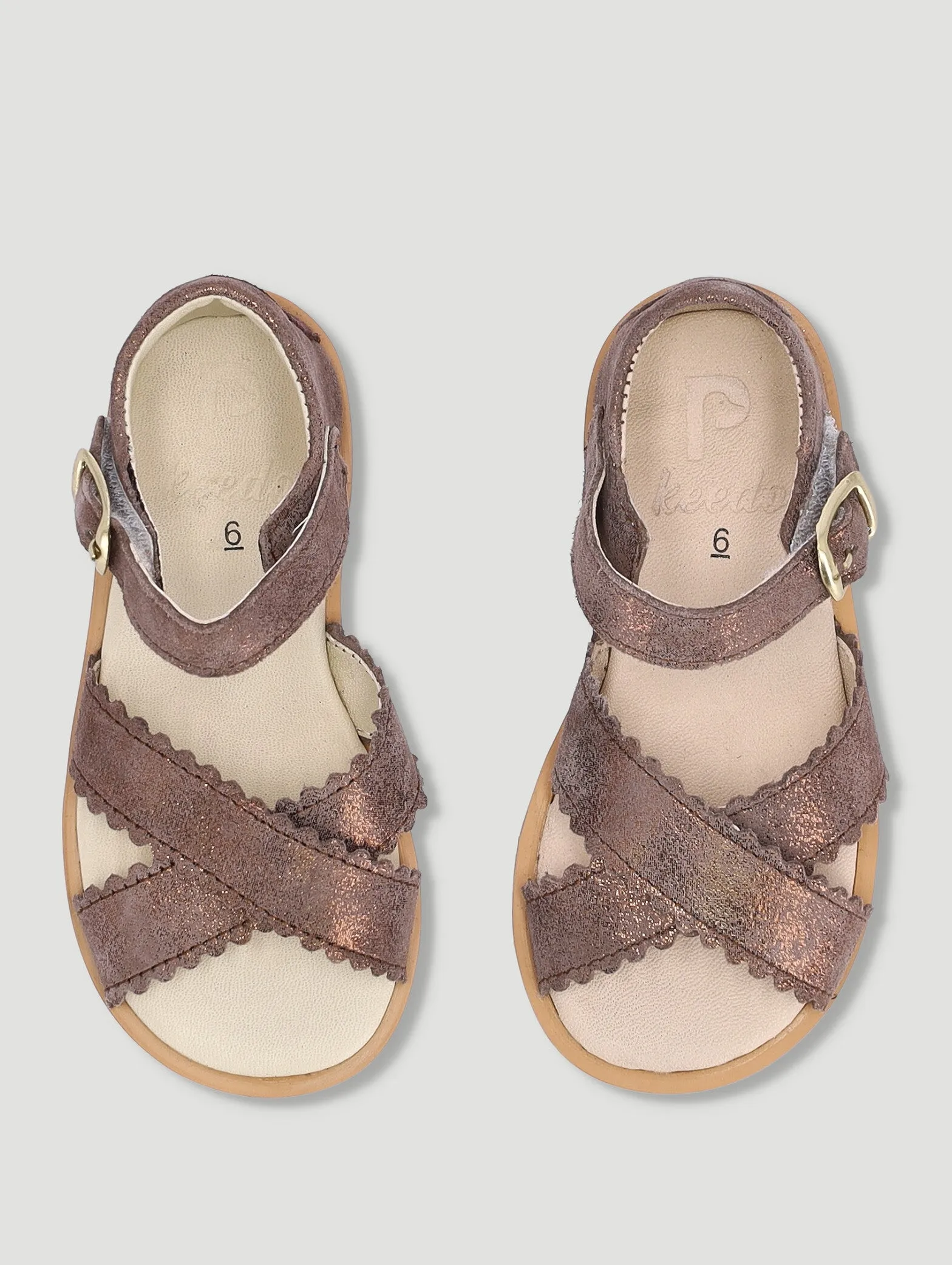 Girls Glitter Leather Sandal