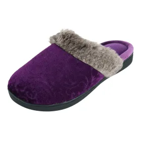 Isotoner Women's Velour Patterned Clog Slippers