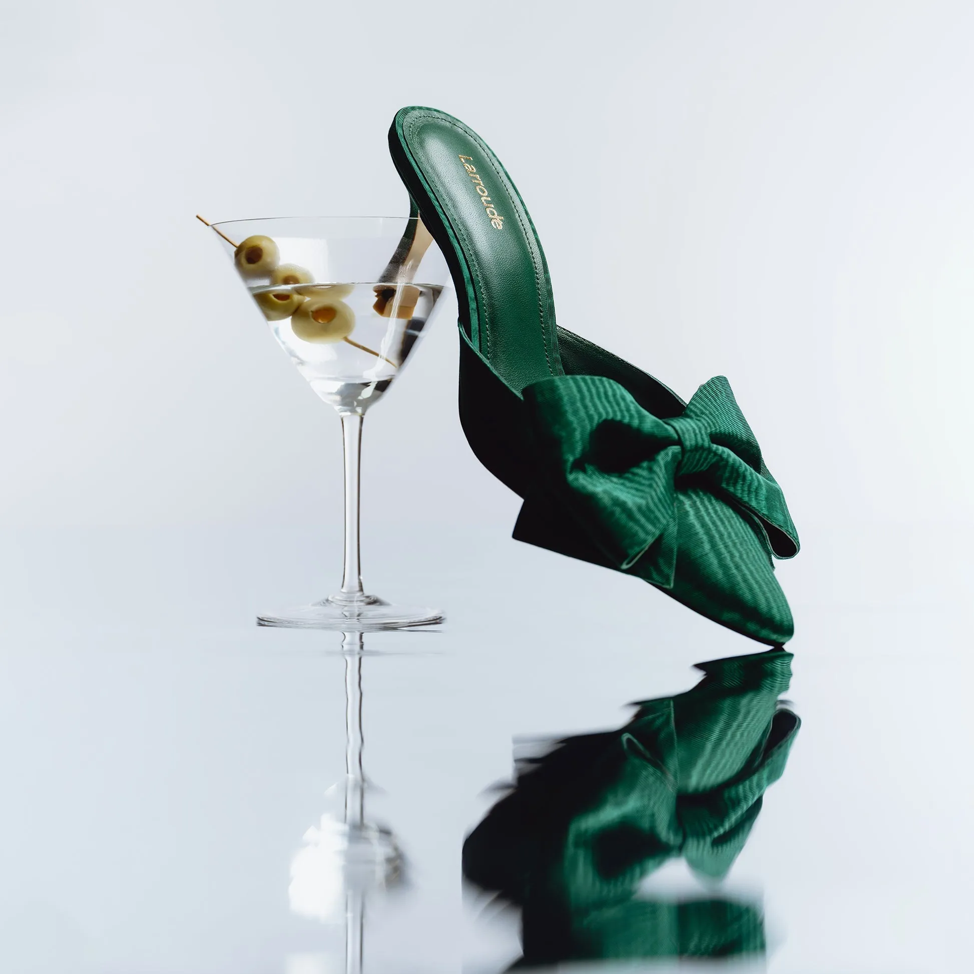 Mini Elle Pump In Emerald Fabric