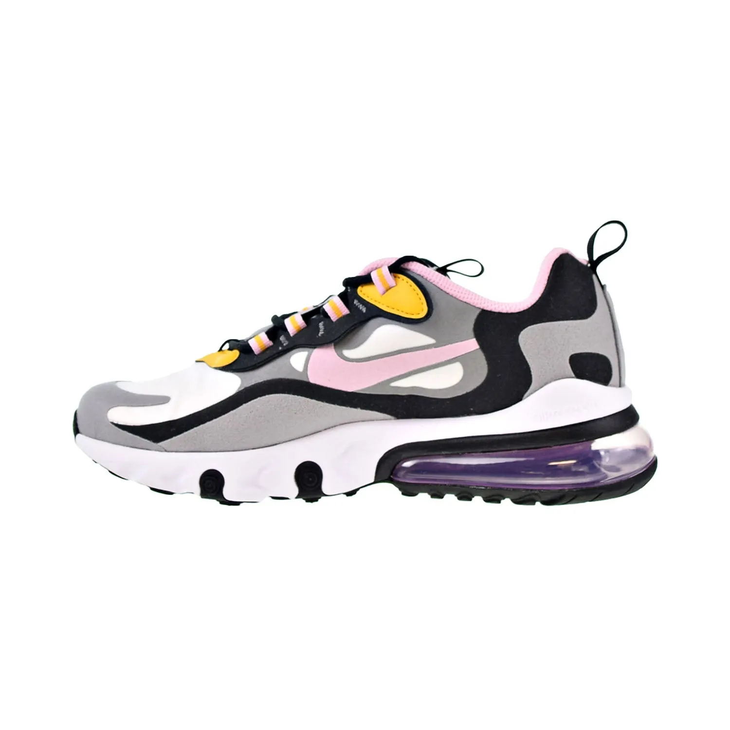 Nike Air Max 270 React Big Kids' Shoes Particle Grey-Arctic Pink-Sulfur