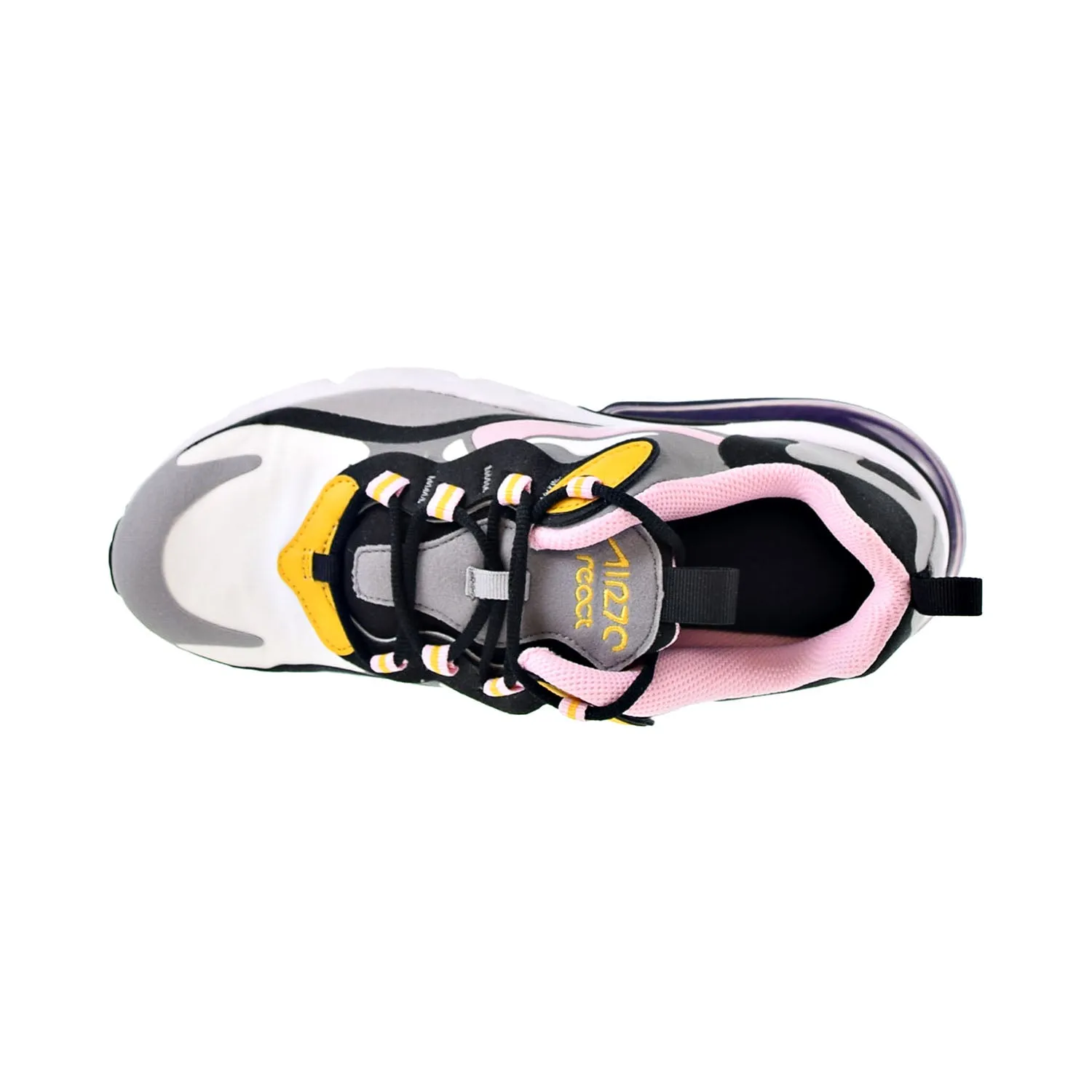 Nike Air Max 270 React Big Kids' Shoes Particle Grey-Arctic Pink-Sulfur