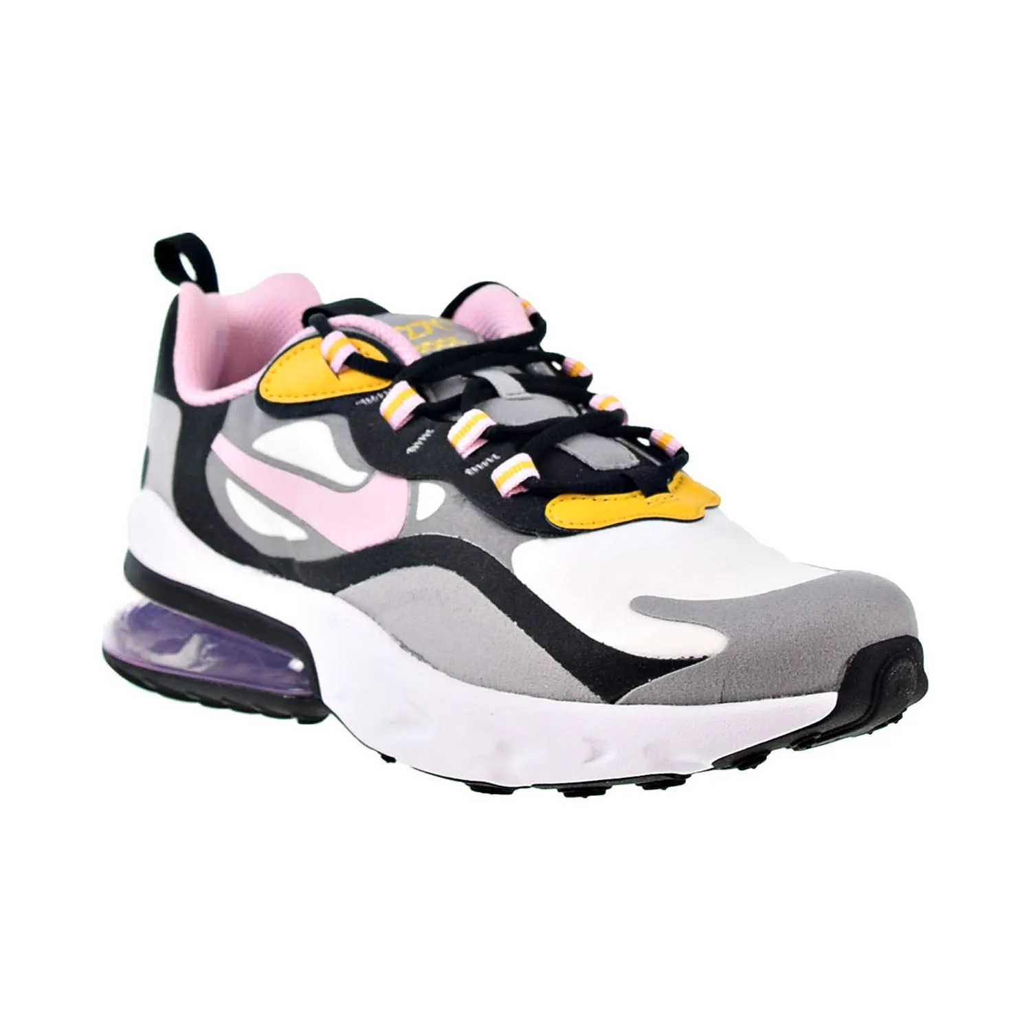 Nike Air Max 270 React Big Kids' Shoes Particle Grey-Arctic Pink-Sulfur