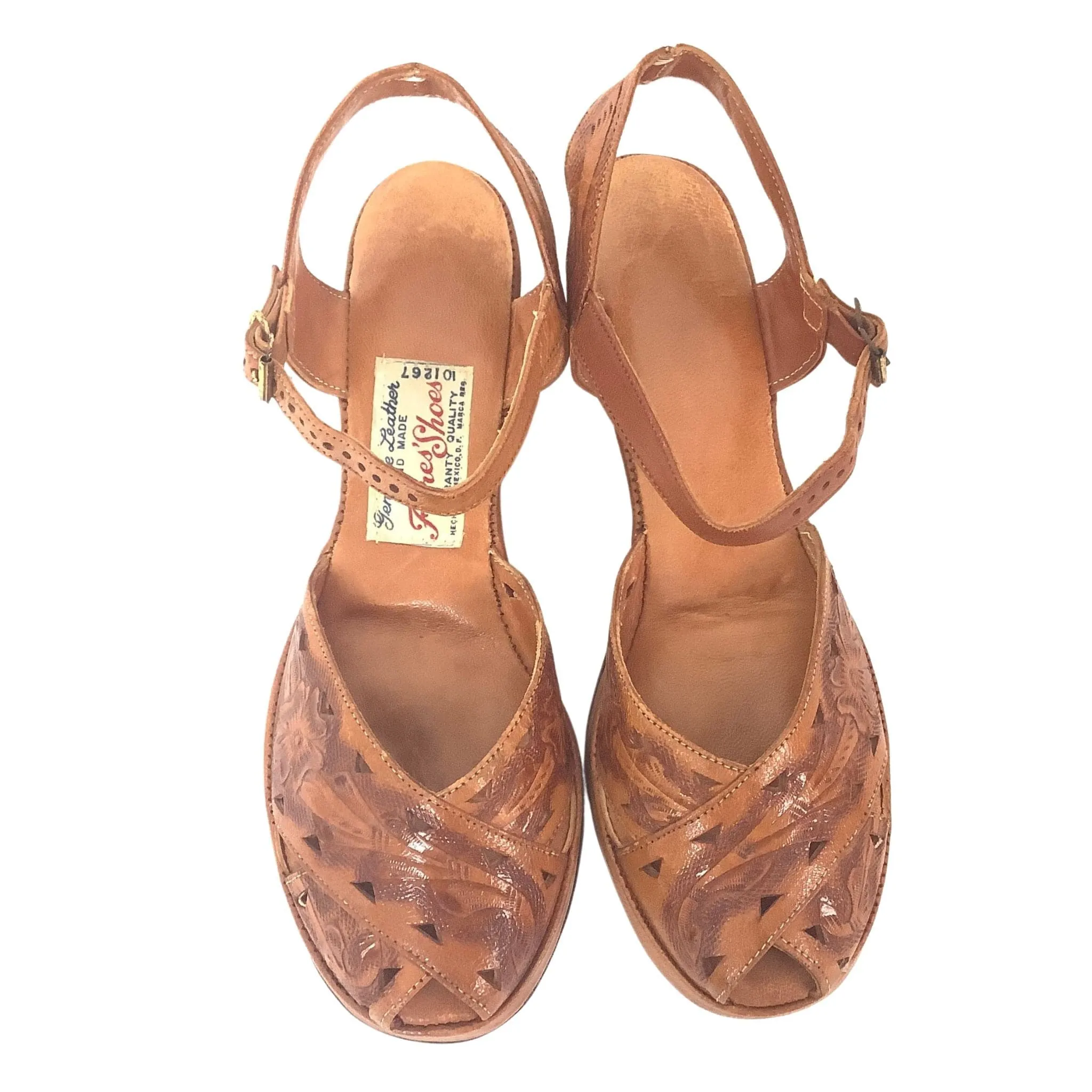 Tooled Leather Sandals